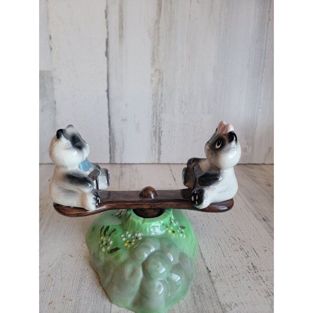 Unique cat wind up musical seesaw play‎ figure